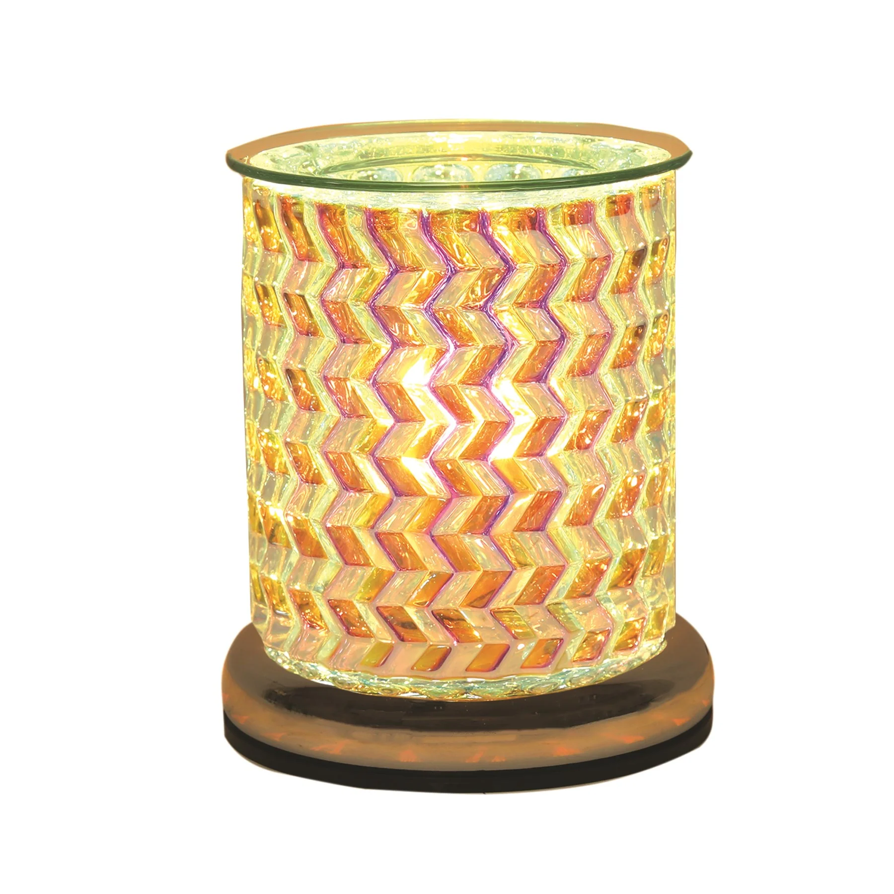 Electric Wax Melt Burner Touch - Glass Lustre Zig-Zag Cylinder