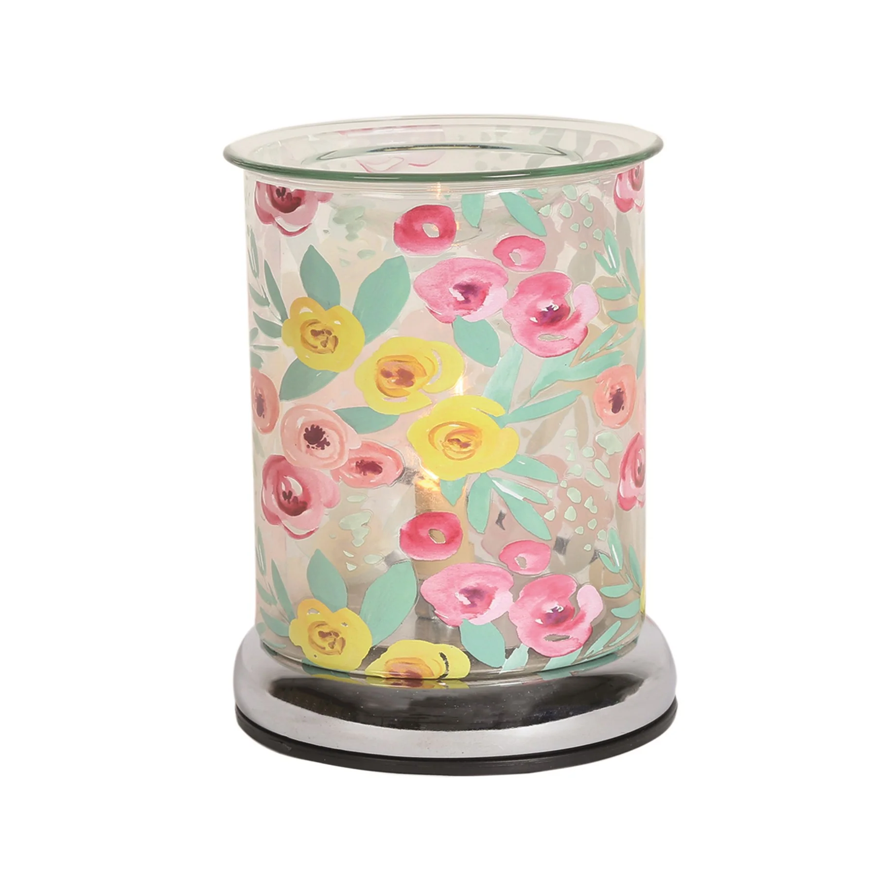 Electric Wax Melt Burner Touch – Yellow and Pink Small Watercolour Floral