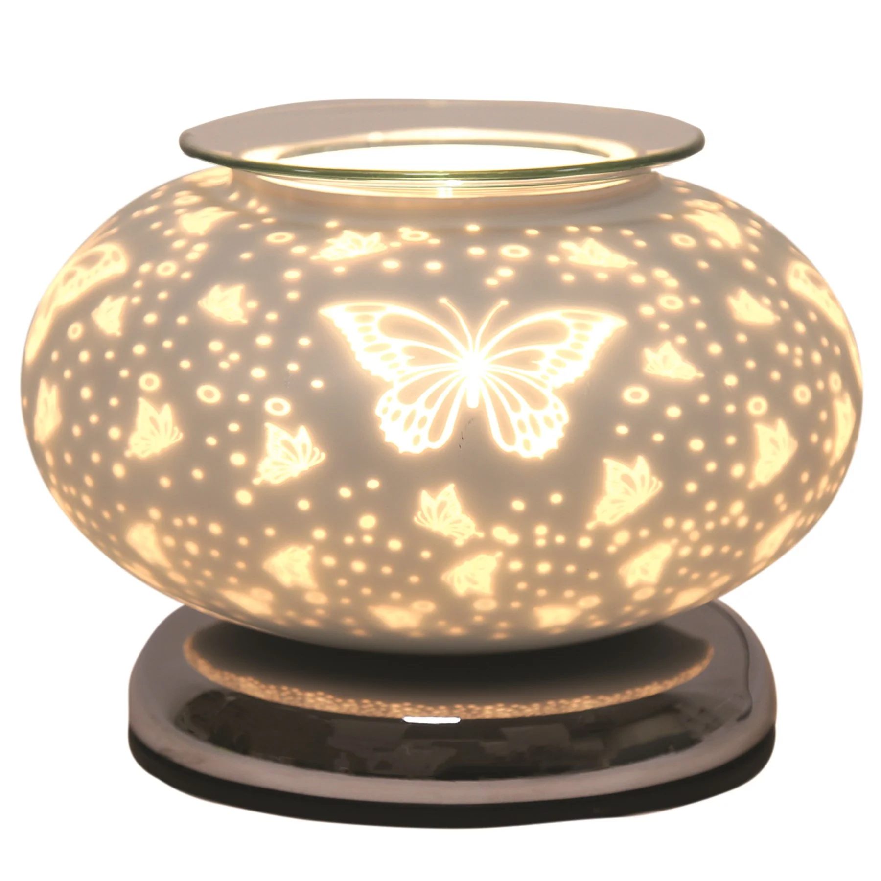 Electric Wax Melter Touch - White Satin Butterfly Ellipse 19cm