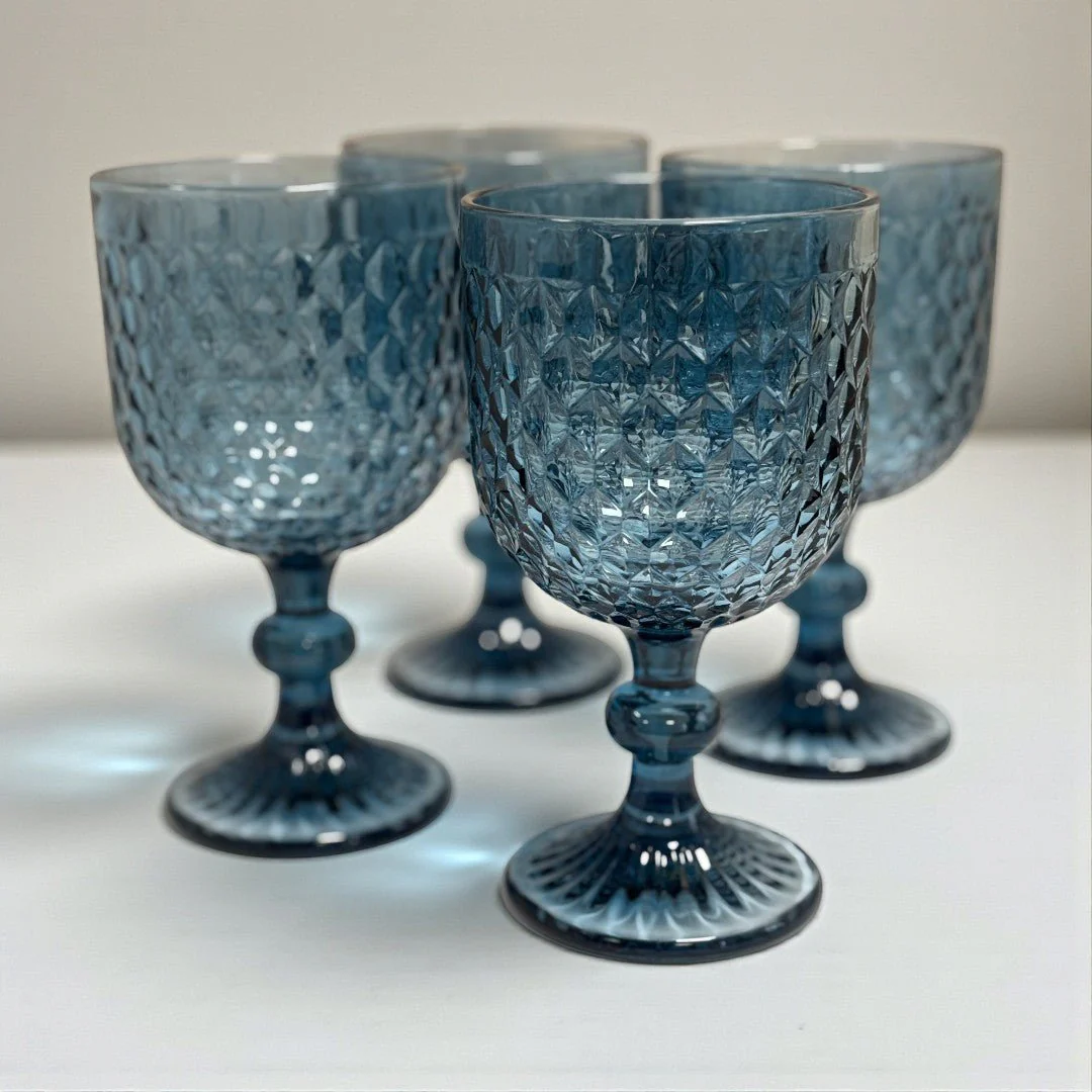 Elements Blue Wine Glasses Set of 4