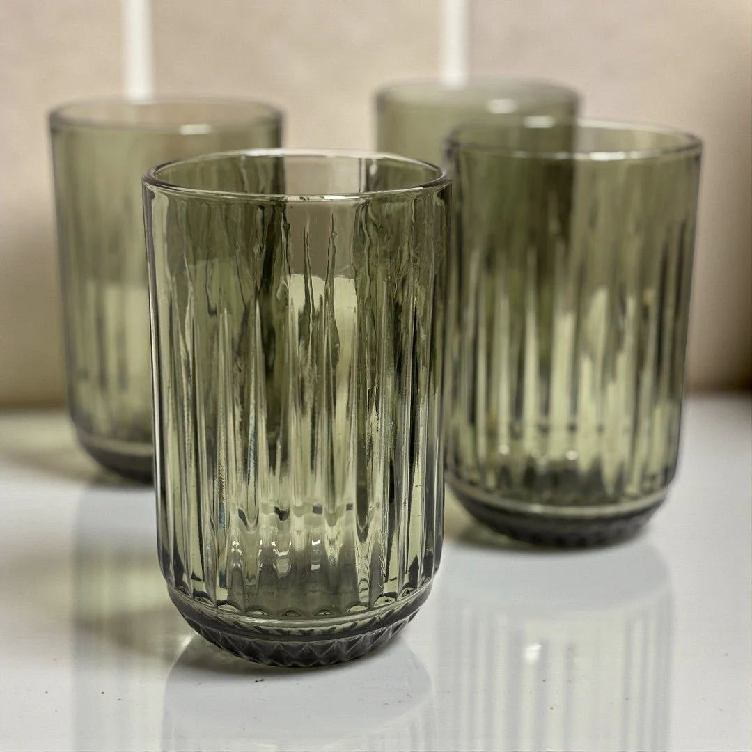 Elements Linear Smoke Tumbler Glasses – Set of 4