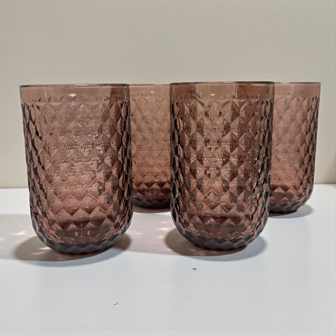 Elements Textured Pink Tumbler Glasses – Set of 4 - Image 2