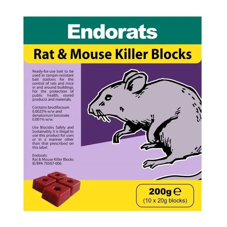 Endorats Rat Mouse Killer Blocks 200g