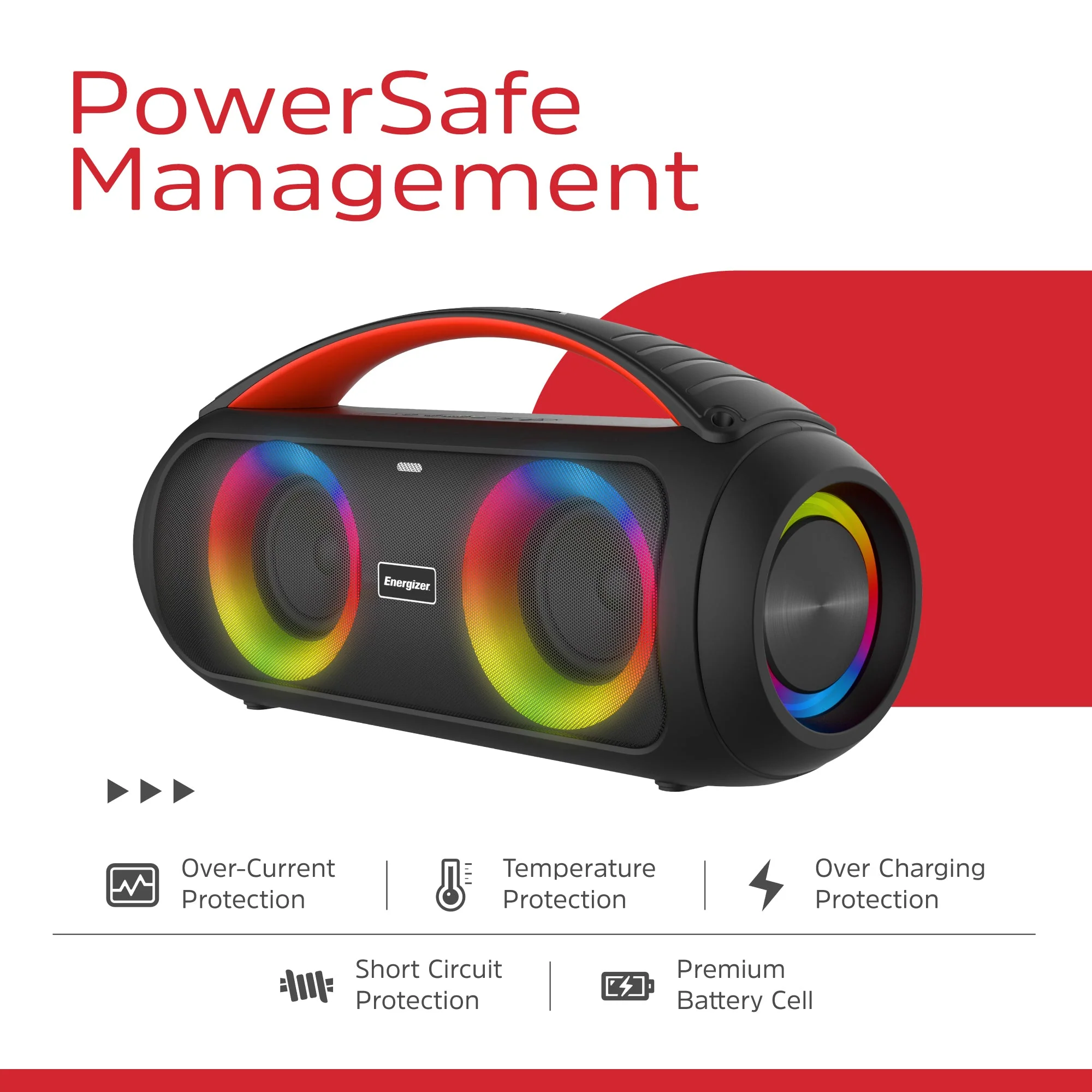 Energizer Portable Bluetooth Party Speaker with RGB lighting with mic | BTS258 - Image 11