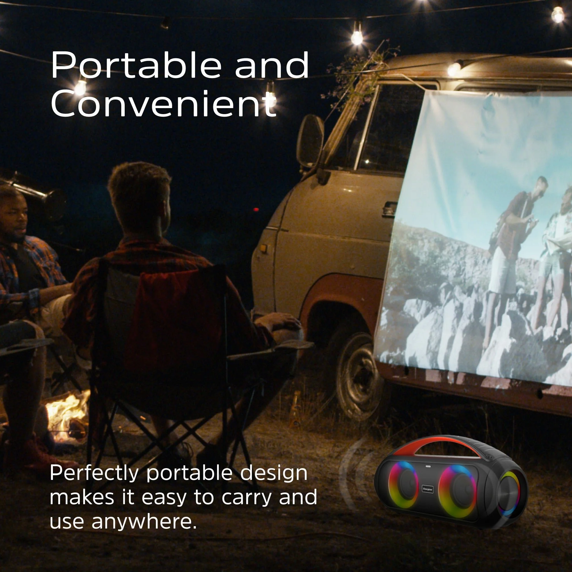 Energizer Portable Bluetooth Party Speaker with RGB lighting with mic | BTS258 - Image 4
