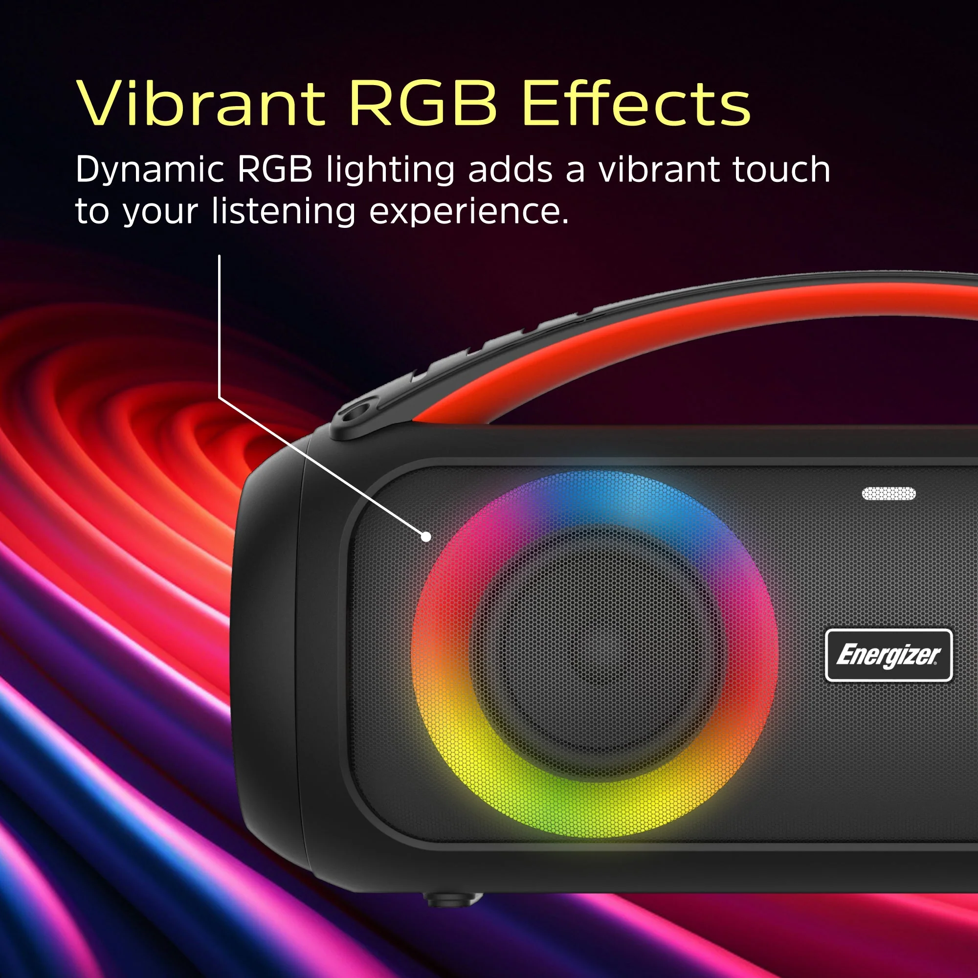 Energizer Portable Bluetooth Party Speaker with RGB lighting with mic | BTS258 - Image 7