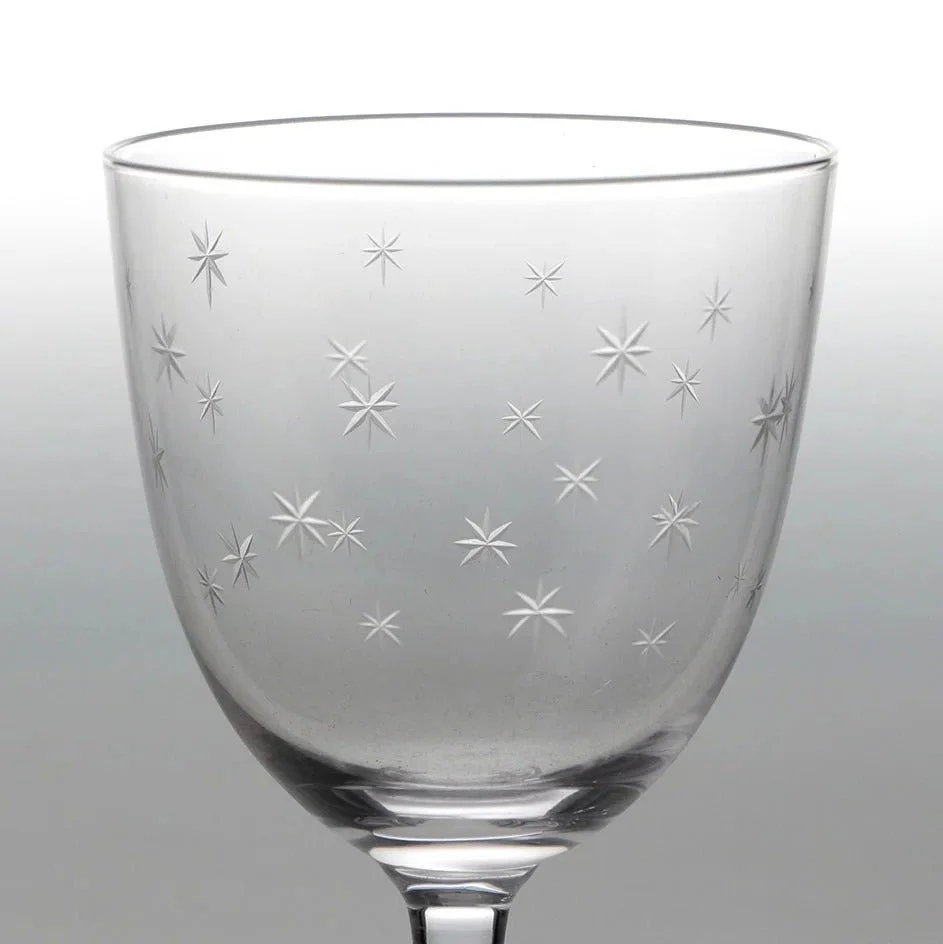 Etched Star Wine Glasses 250ml (Set of 2) – Clear - Image 3