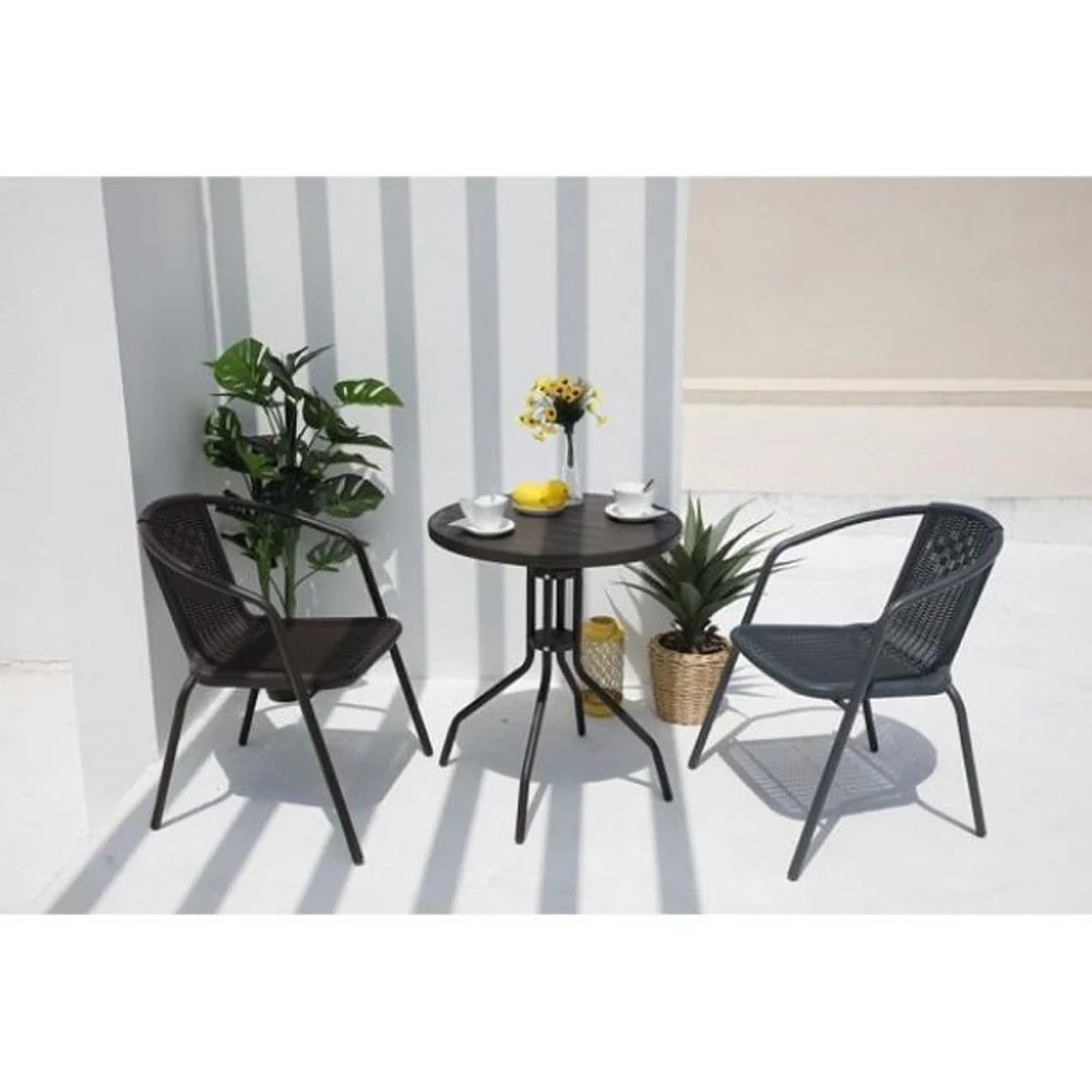 Euroactive Rattan 2 Seater Balcony Furniture Set - Image 2