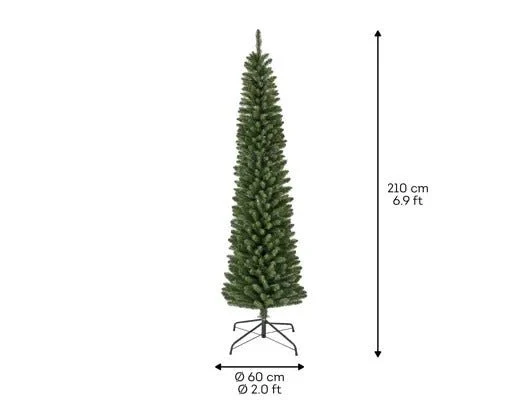 Everlands Pencil Pine Artificial Christmas Tree 210cm (7ft) - Image 5