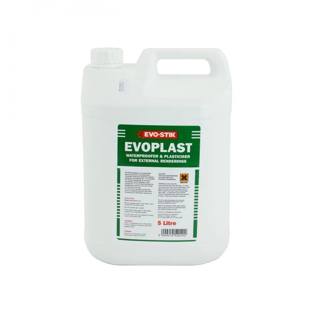 Evo-Stik Evoplast Waterproofer &amp; Plasticiser - 5 Li