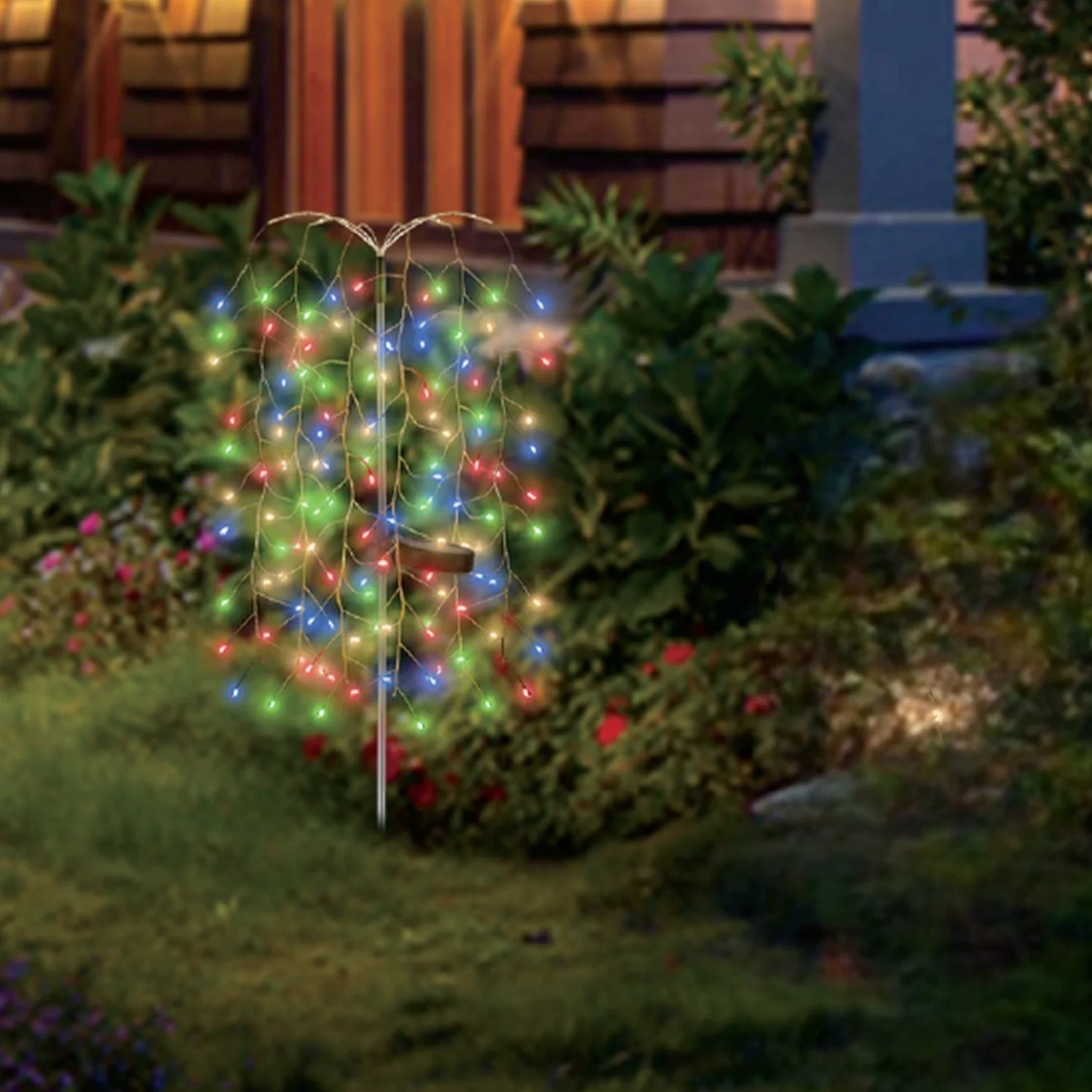 ExtraStar 120 RGB LED Solar Willow Tree Spike Light