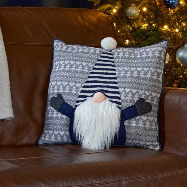 FairIsle Gonk Cushion - Blue