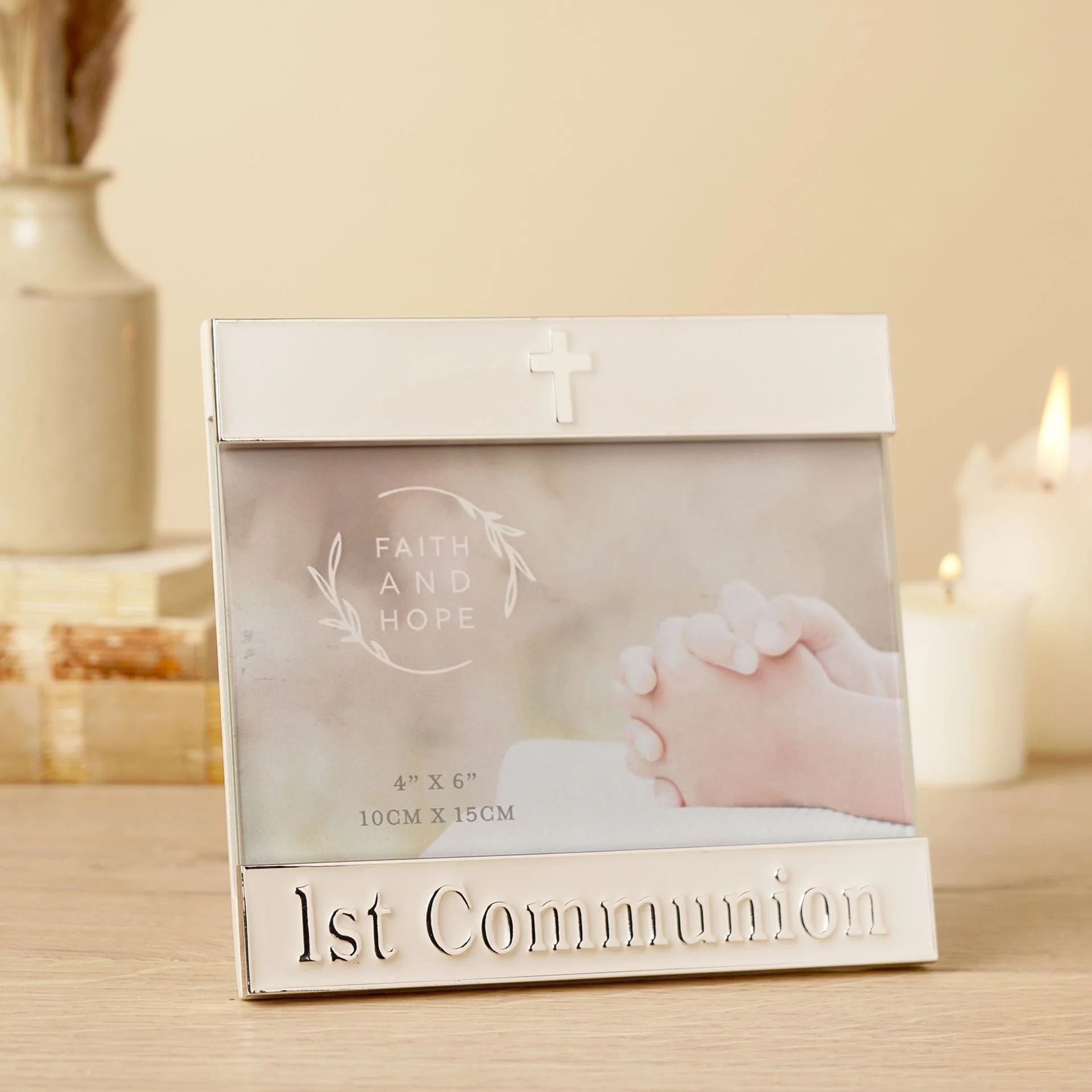 Faith & Hope Enamel & Silver Frame – 1st Communion