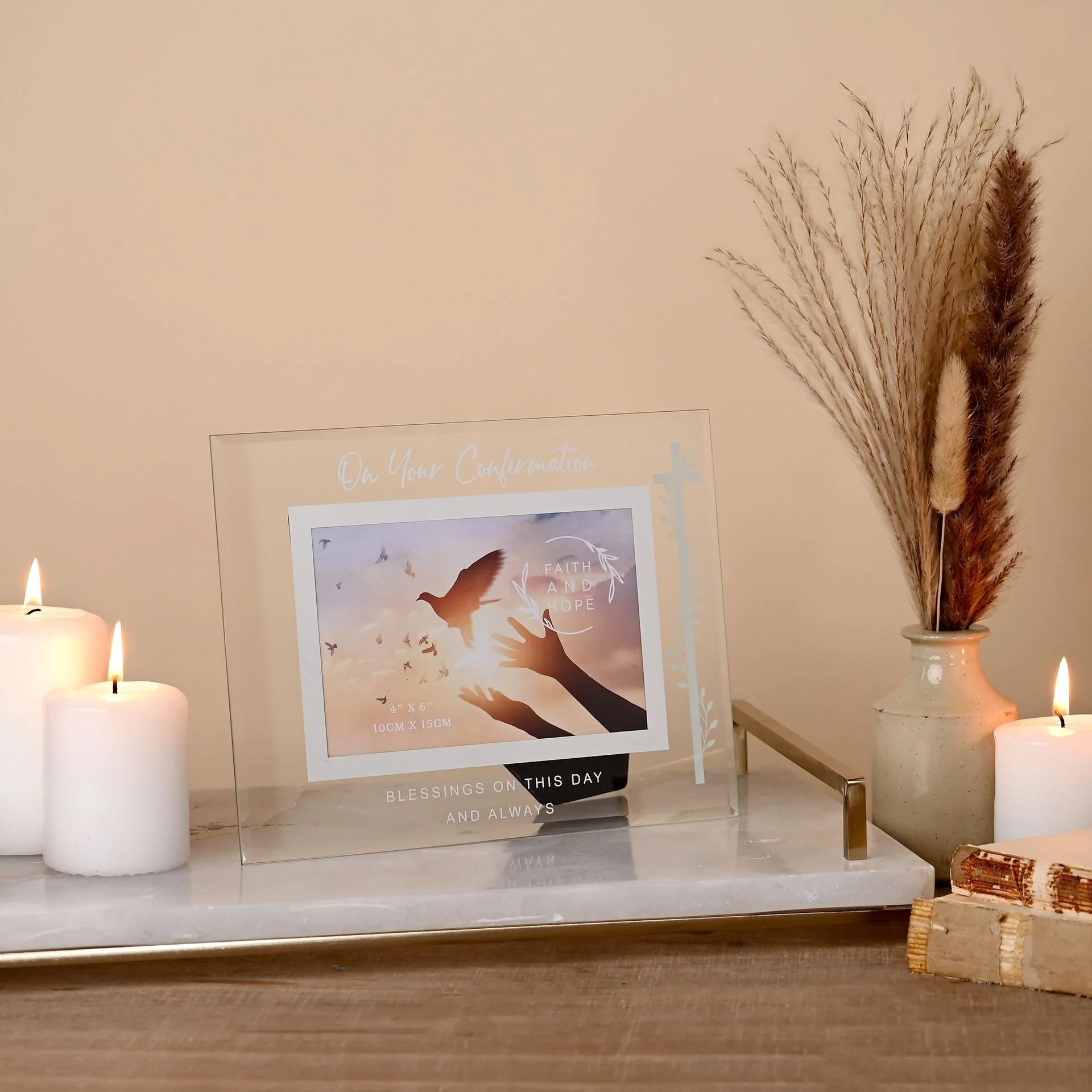 Faith & Hope Glass Frame 6" x 4" – Confirmation