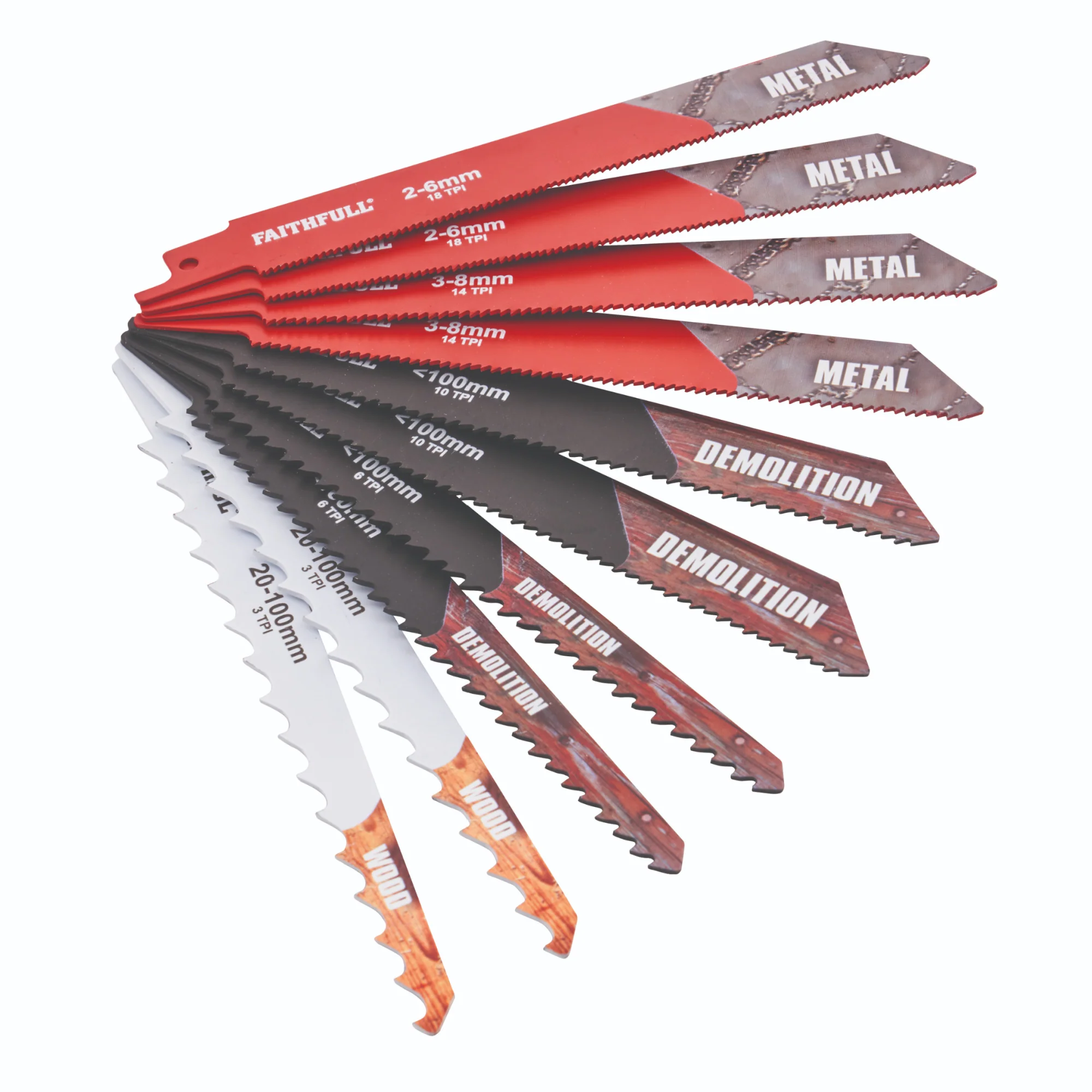 Faithfull 10 Piece Sabre Saw Blade Set
