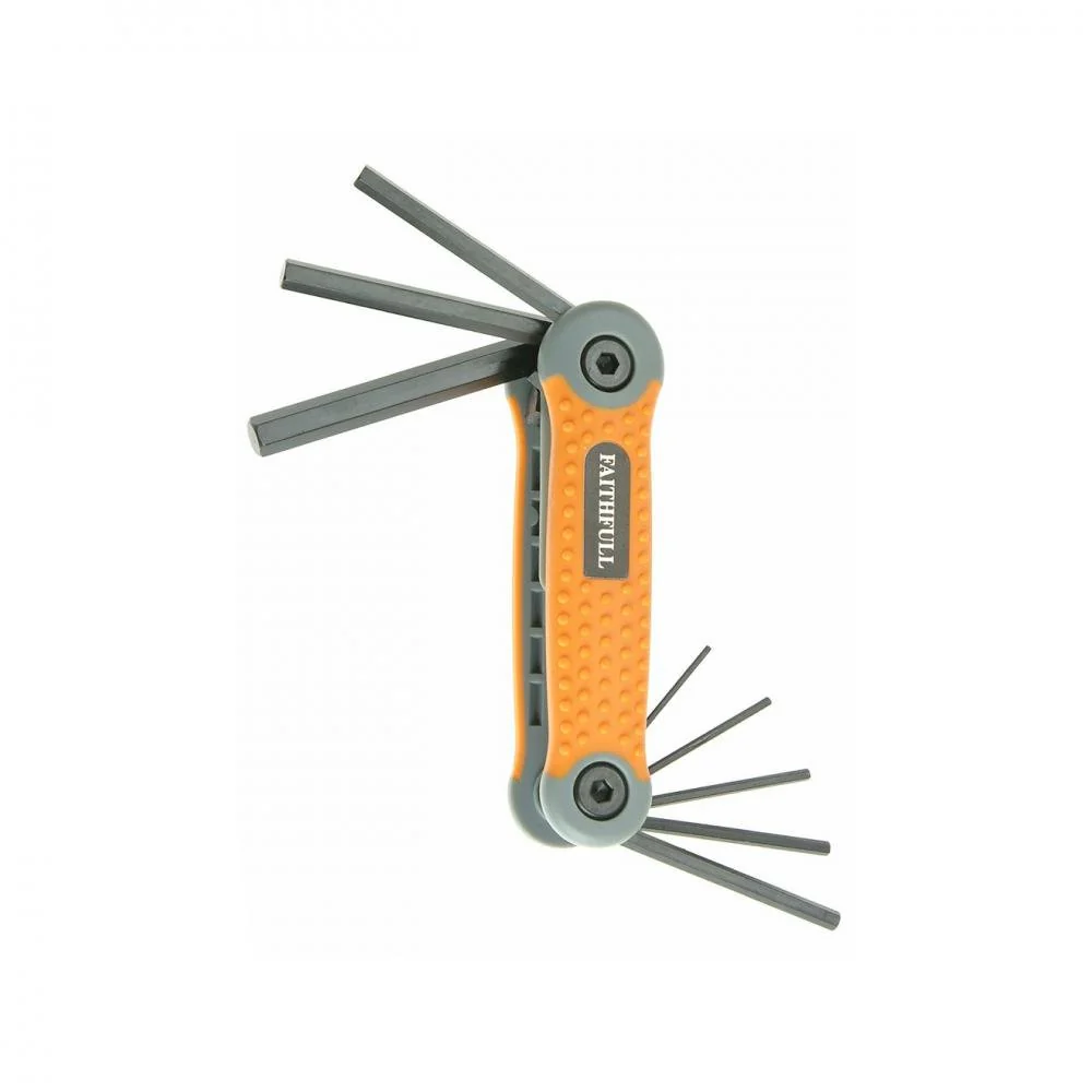 Faithfull Folding Hexagon Allen Key Set Of 8 Metric (1.5-8Mm)