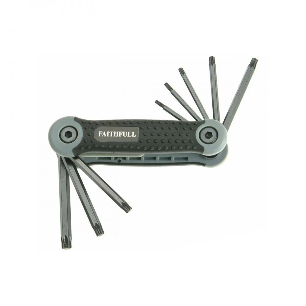 Faithfull Folding Torx Star Key Set T9-T40 - 8 Piece
