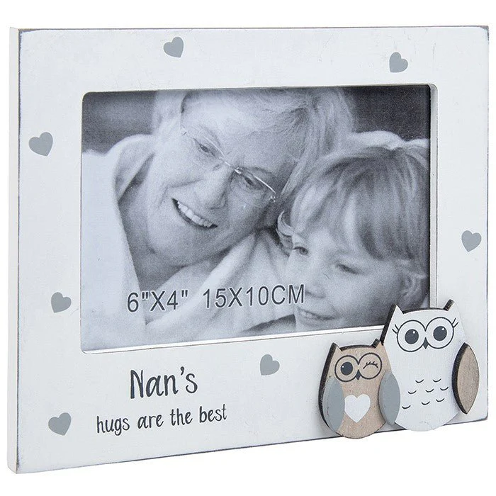 Family Owl Photo Frame 6" x 4" Nan