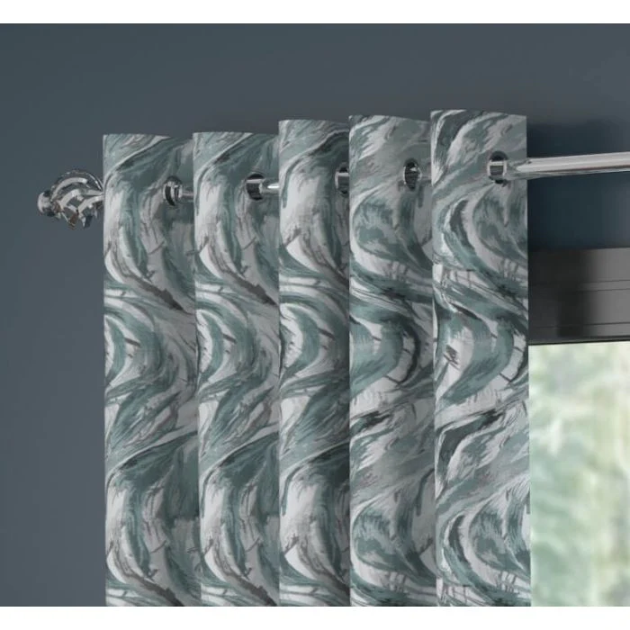 Faro Mint Polar Fleece Lined Eyelet Curtains – 90 × 90 (229 × 229 cm) - Image 2