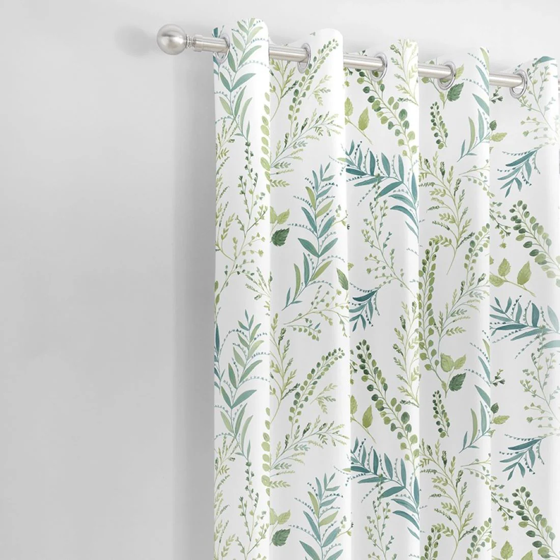 Fernworthy Green Eyelet Curtains 66 x 90 - Image 2