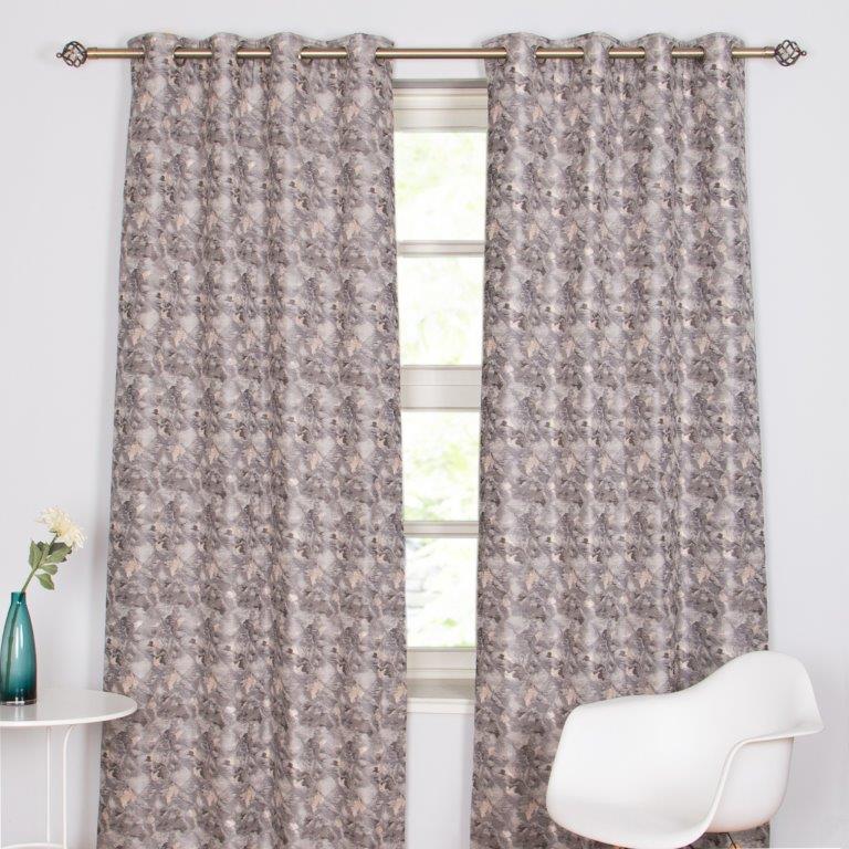 Festival 90" x 90” Lined Eyelet Curtains Grey/Blush