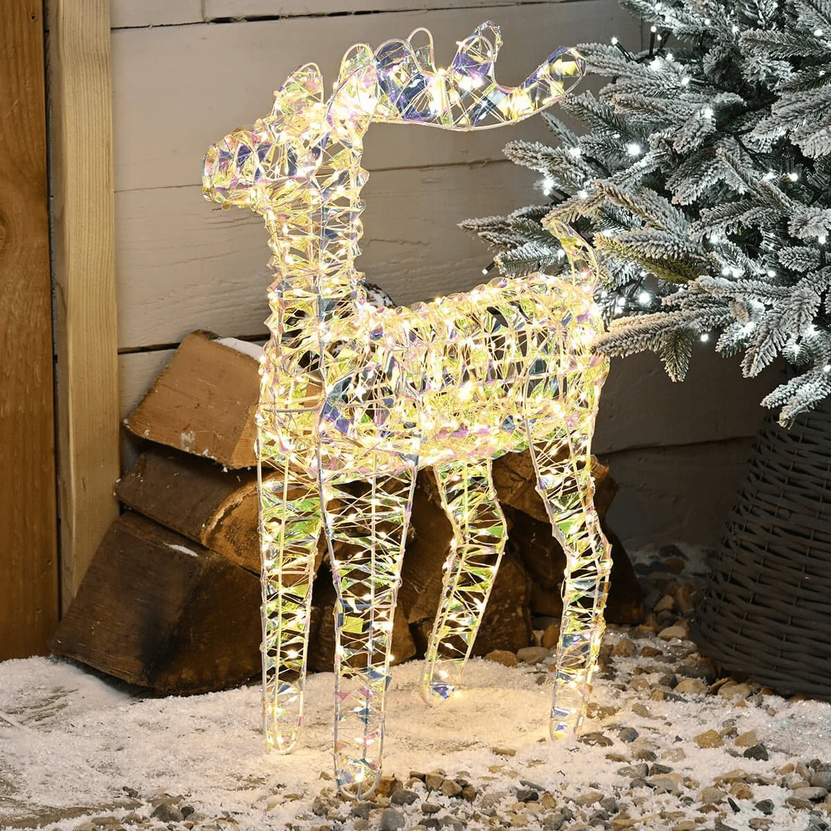 Festive Lit Star Shimmer Reindeer - 60cm