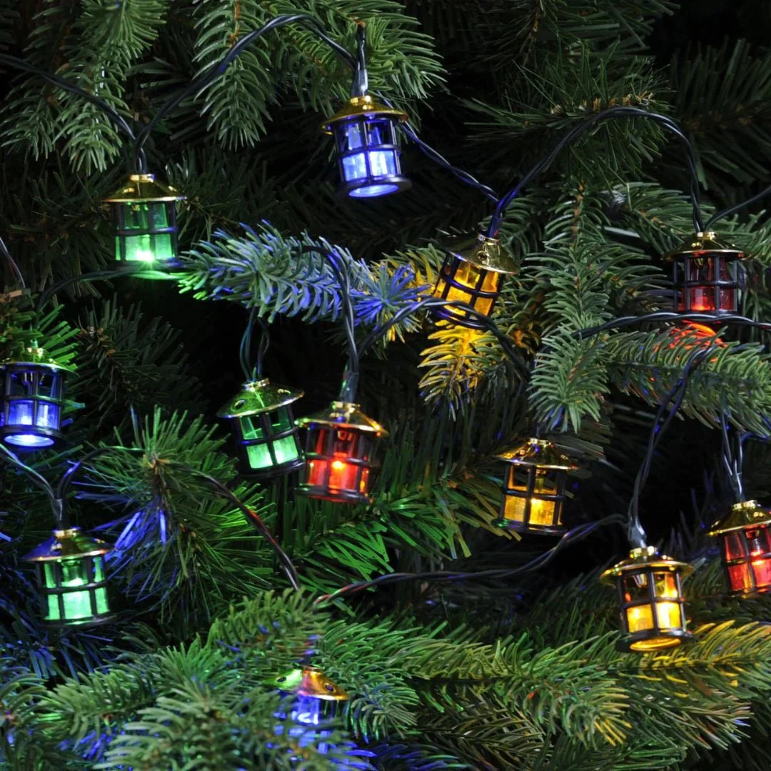 Festive Retro Battery Operated Lantern Lights 20 LED