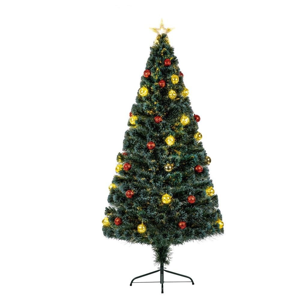 The Tree Company Fibre Optic Green Christmas Tree With Pin Wire LED Baubles - 1.8m FT213404 - Image 2