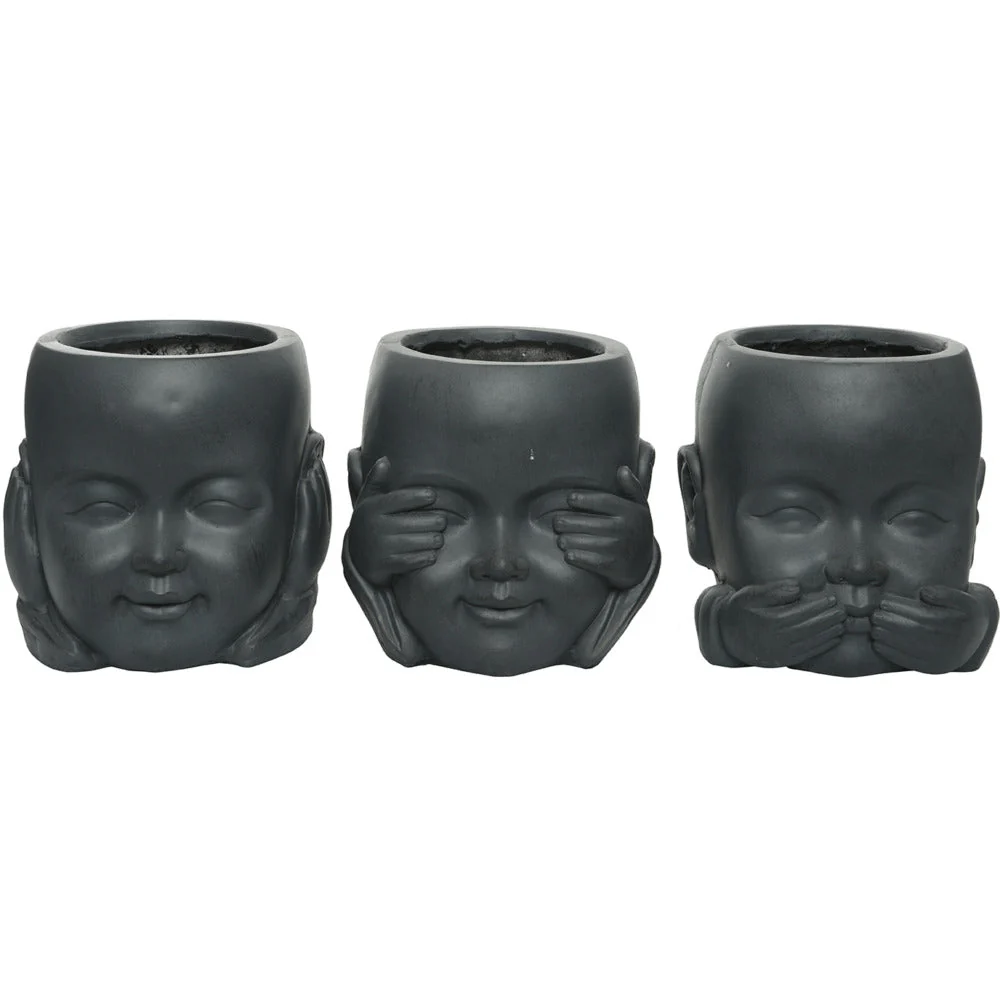 Fibreclay Monk Planter - Set of 3 - 24cm - Image 2