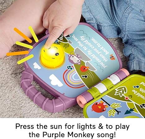 Fisher-Price Baby Purple Monkey Musical Storybook - Image 3