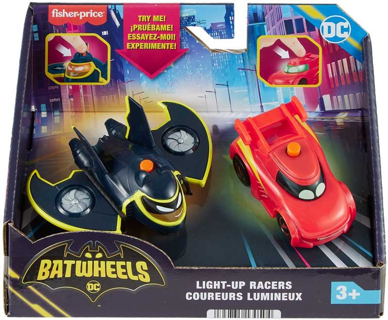 Fisher Price Batwheels 1:55 Light Up Racers 2Pk (Redbird & Batwing)