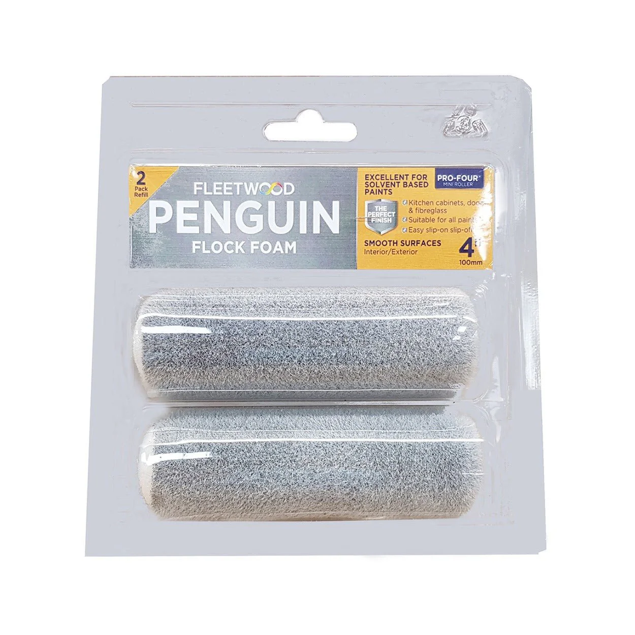 Fleetwood 4" Penguin Flock Roller Sleeve 2 Pack