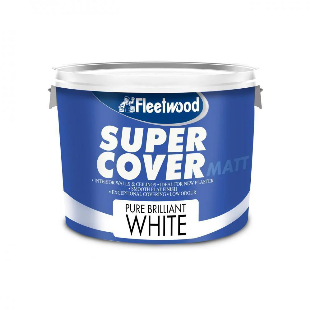 Fleetwood Super Cover Matt Pure Brilliant White Paint - - Image 2