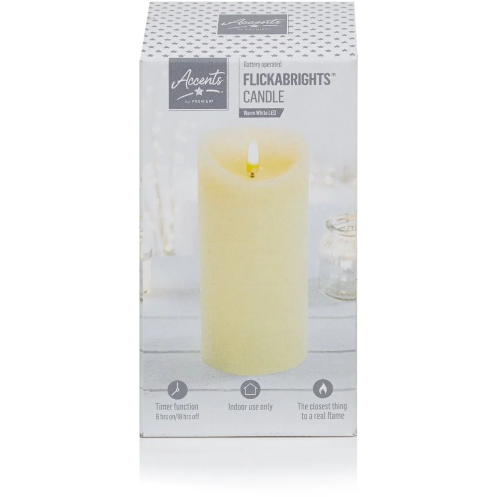 Flickabright Candle Cream - 18cm x 9cm FLB192181 - Image 2