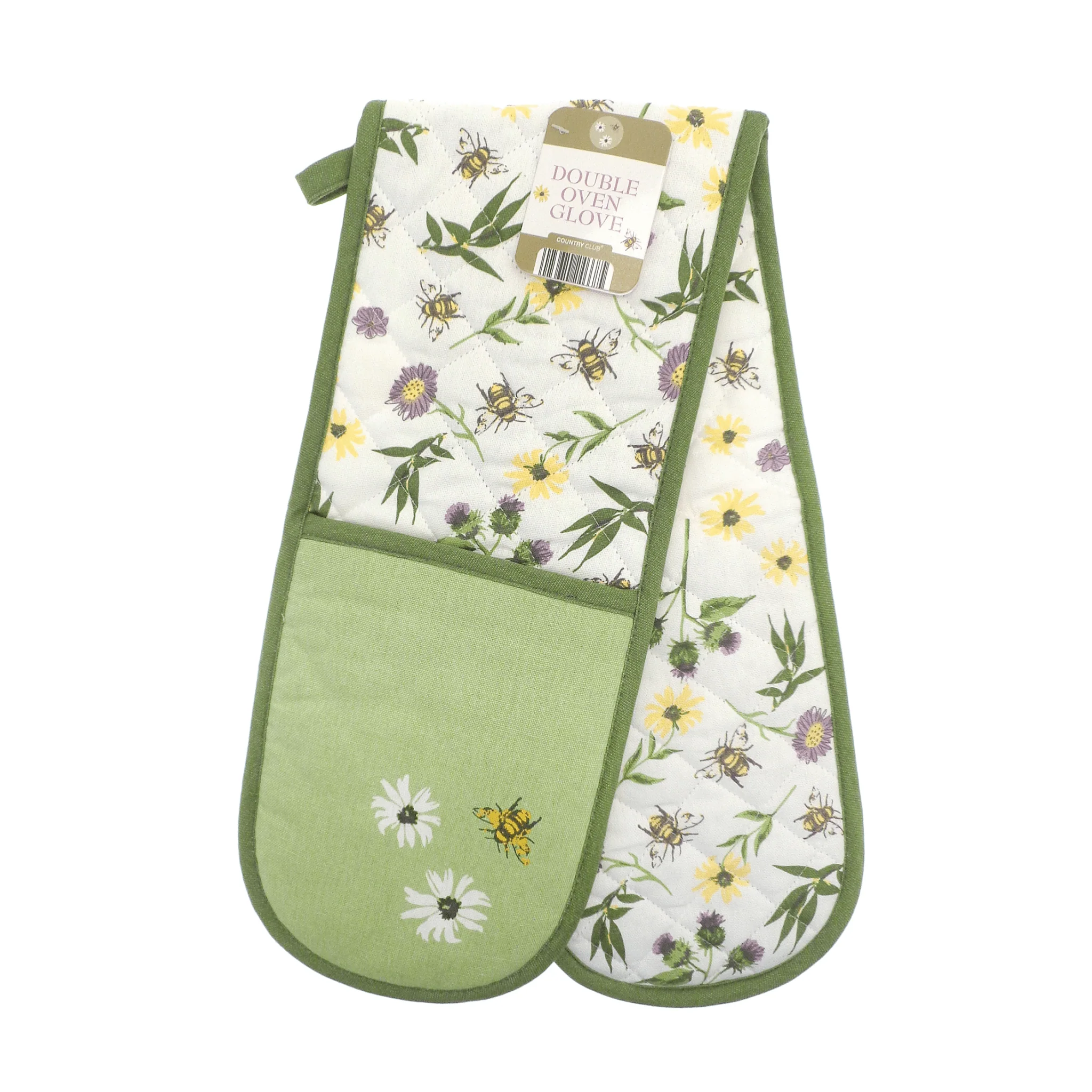 Floral Bee Double Oven Glove