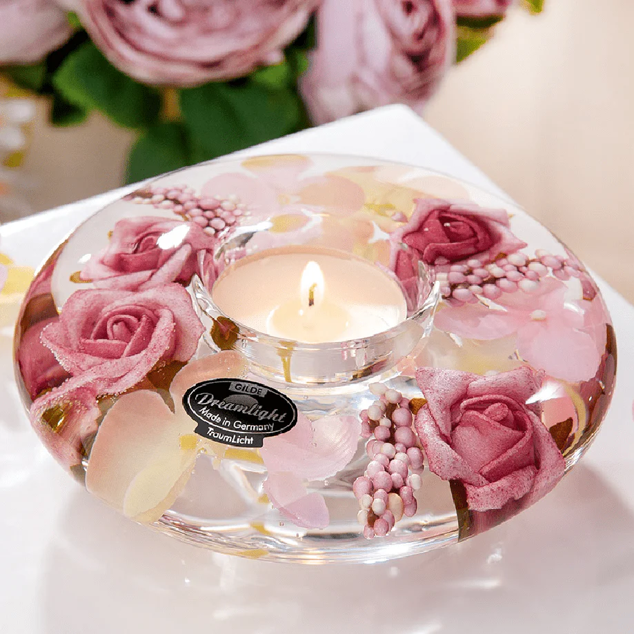 Flower Inlay Palace Garden Glass Tealight Holder 12cm - Image 2