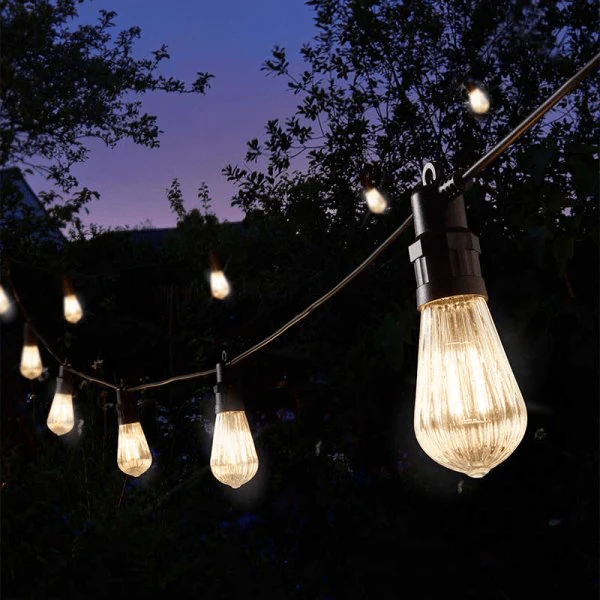 Fluted Festoon LV String Lights, Warm White - Set of 20