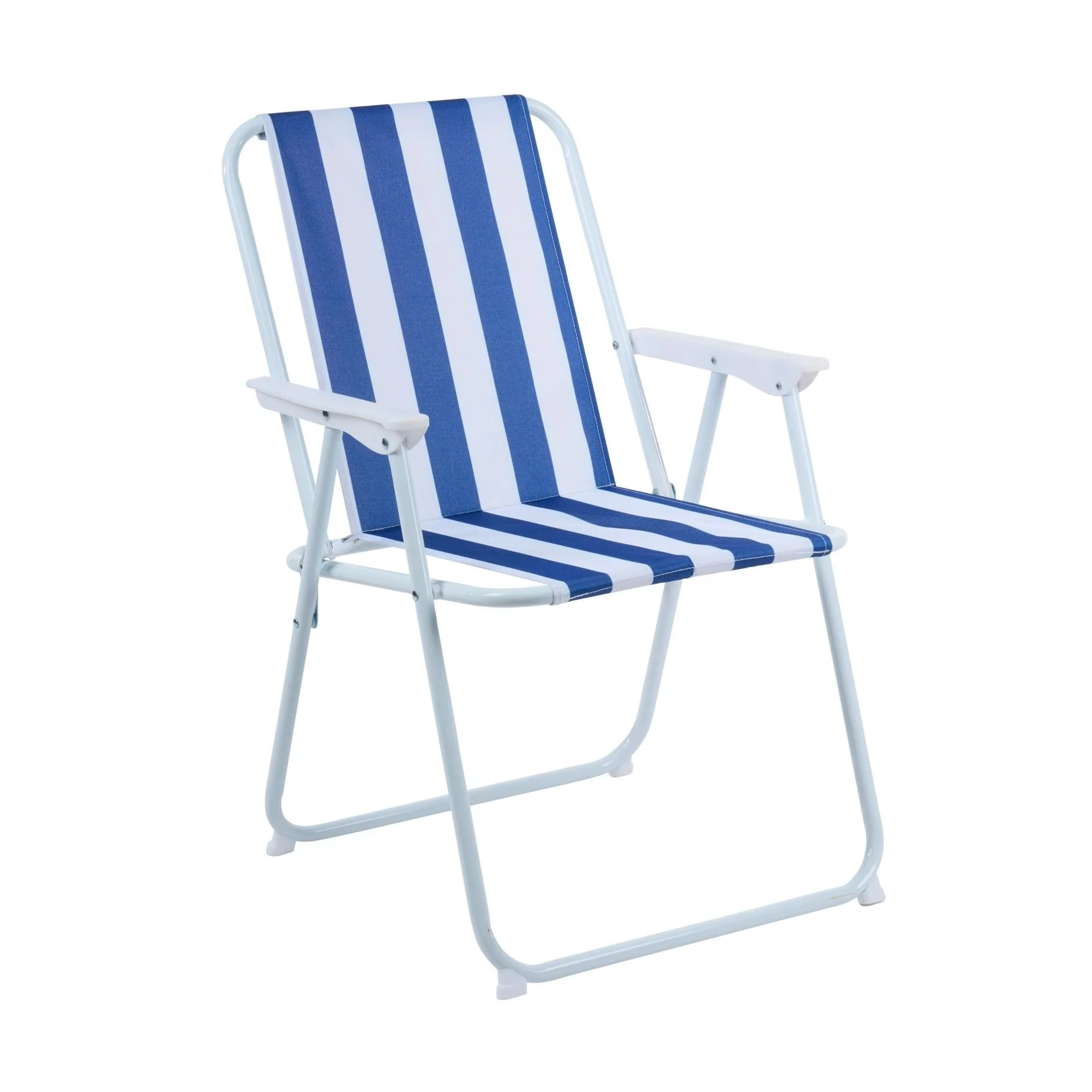 Folding Beach Chair Blue and White