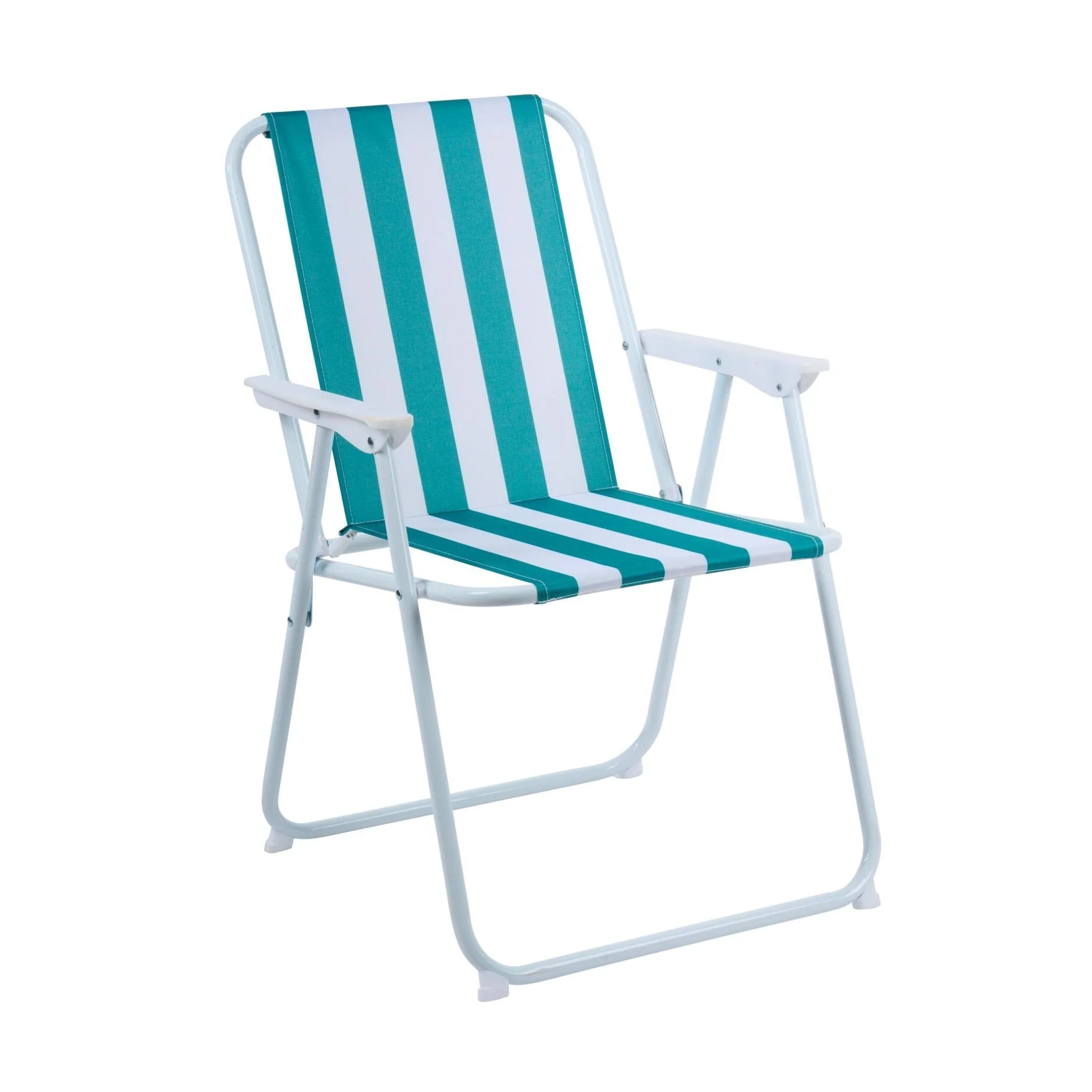 Folding Beach Chair Green and White