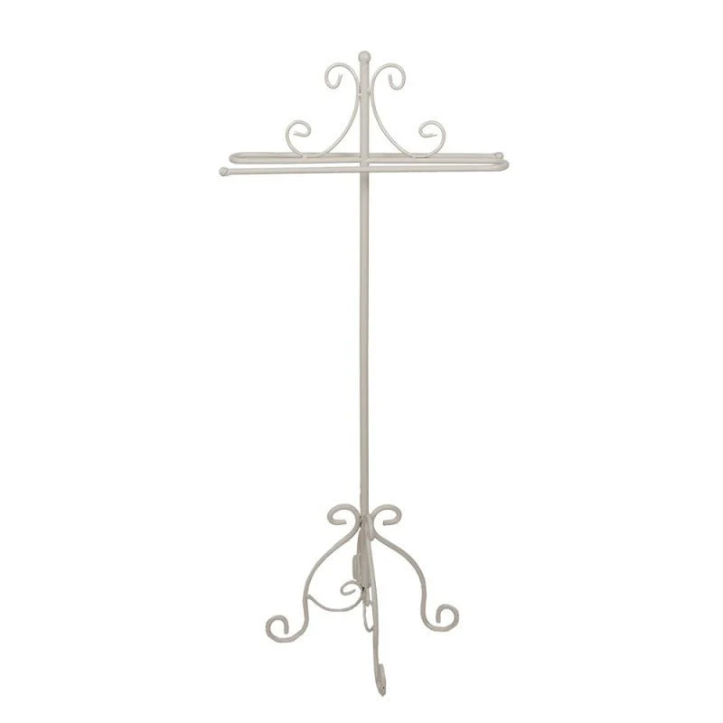 Free-standing Towel Holder 40 x 24 x 95cm White Metal