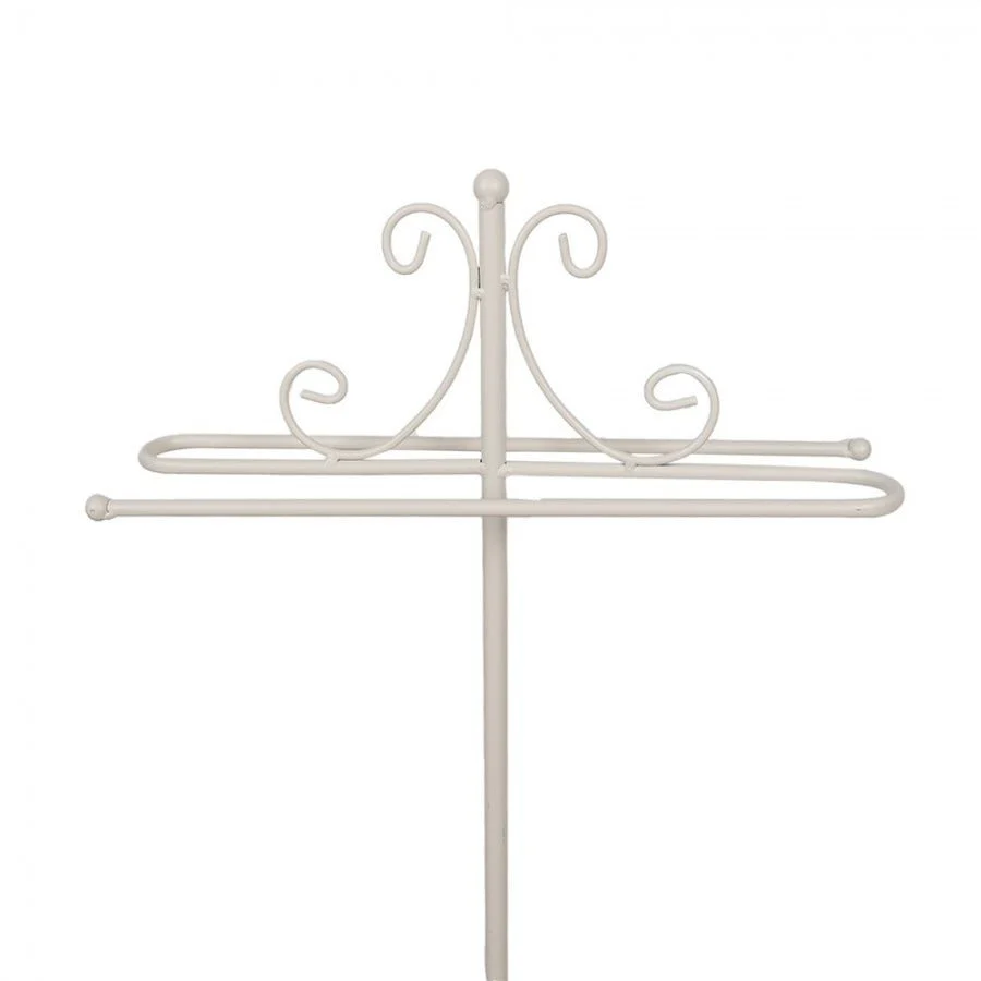 Free-standing Towel Holder 40 x 24 x 95cm White Metal - Image 2