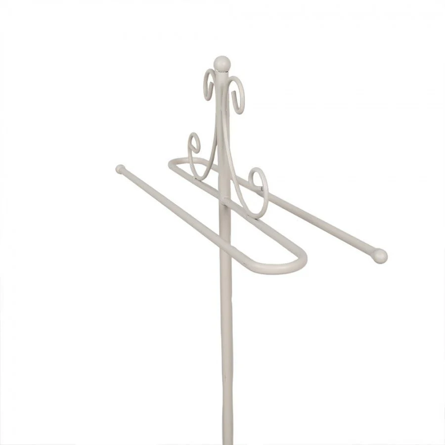 Free-standing Towel Holder 40 x 24 x 95cm White Metal - Image 3