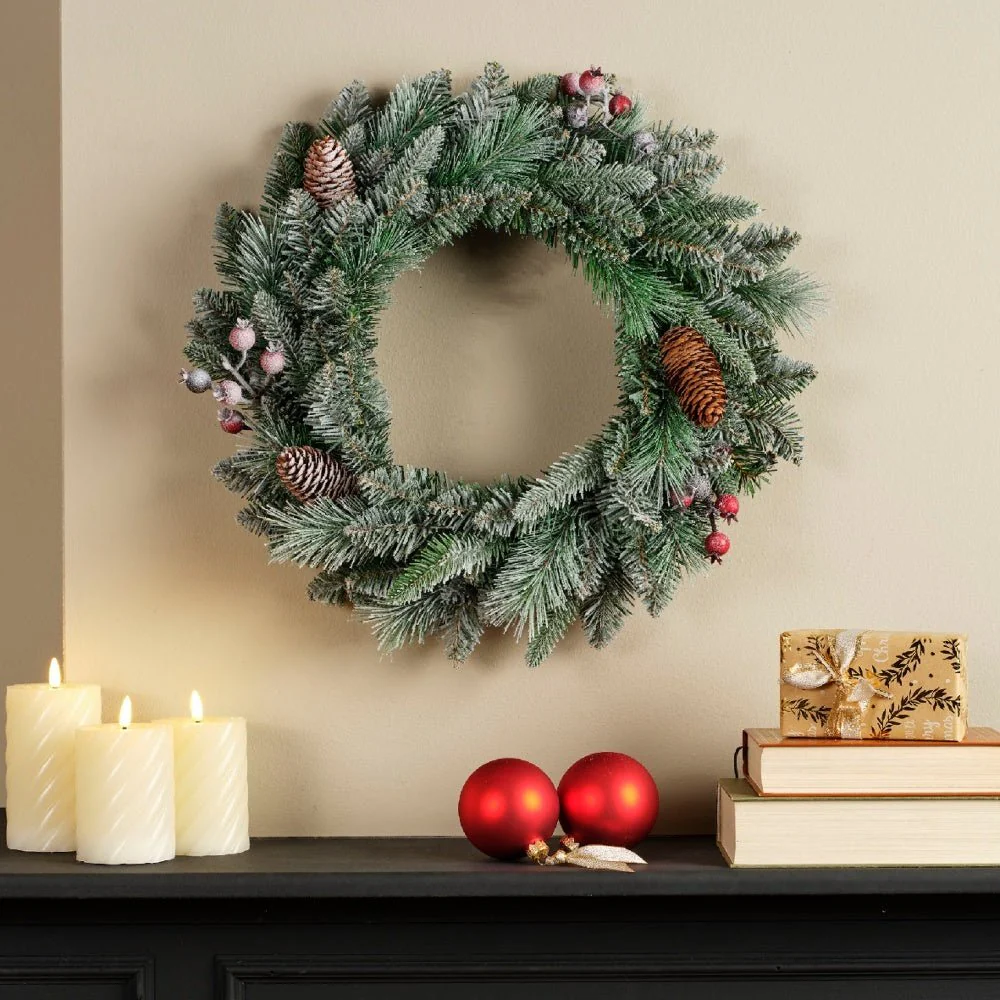 Frosted Windham Spruce Wreath | 50Cm