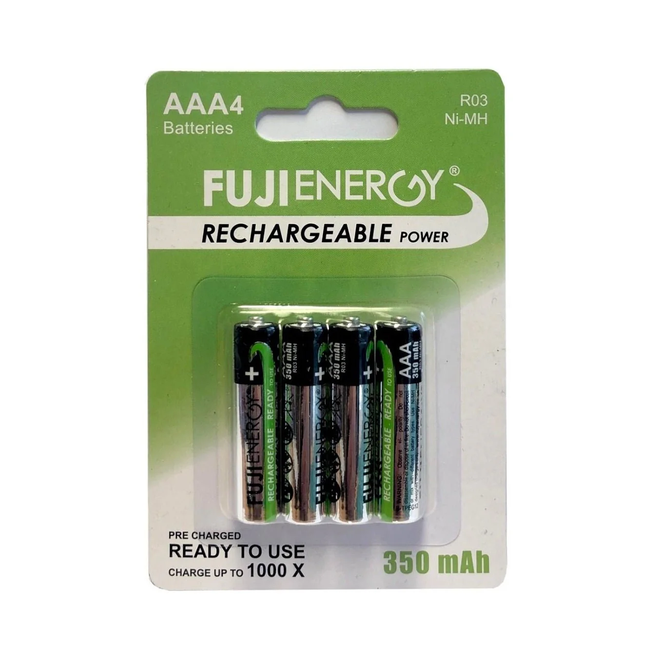 Fuji Energy Rechargeable 350 mAh AAA Batteries 4pk