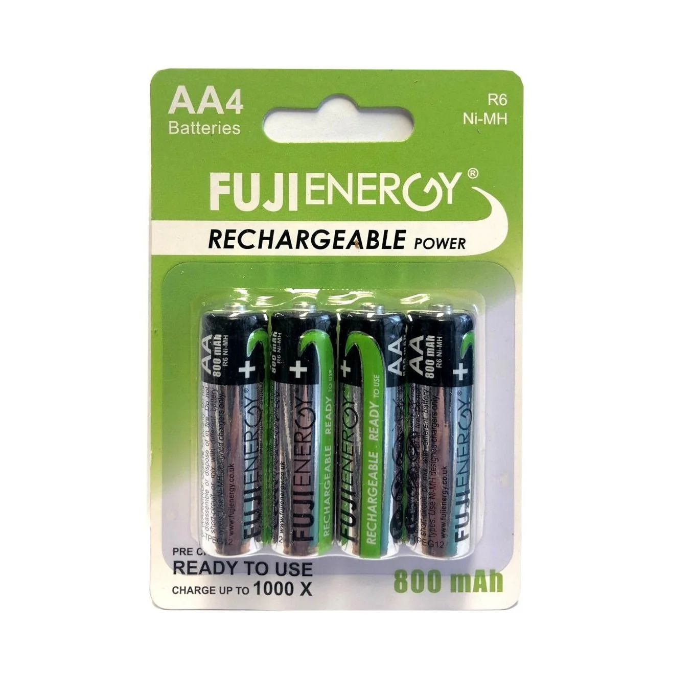 Fuji Energy Rechargeable AA 800mAh Batteries 4pk