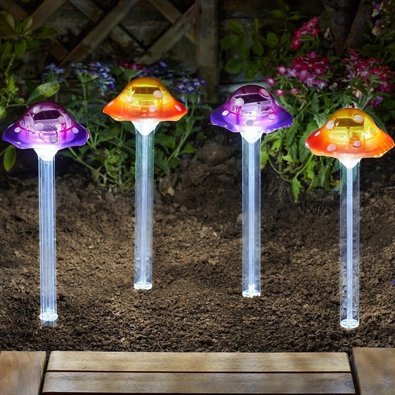 Funky Fungus Solar Stake Lights – 4pc Carry Pack