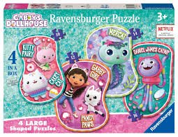 Gabbys Dollhouse 4 Large Shaped Puzzles