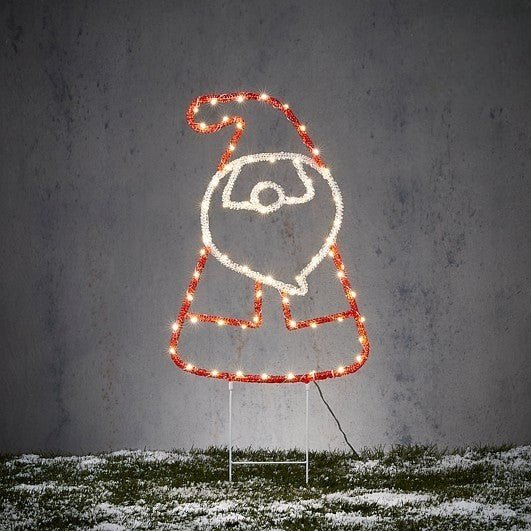 Garden Stake Santa Red Classic White 70 LED 30 x 67cm