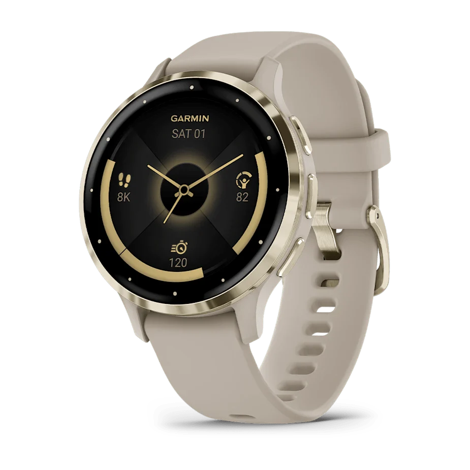Garmin Venu 3S 41mm Smart Watch – Soft Gold/French Grey | 49-GAR-010-02785-02