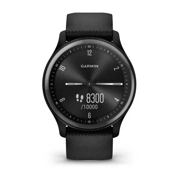 Garmin Vivomove Sport Fitness Tracker - Black Case and Silicone Band - Image 2